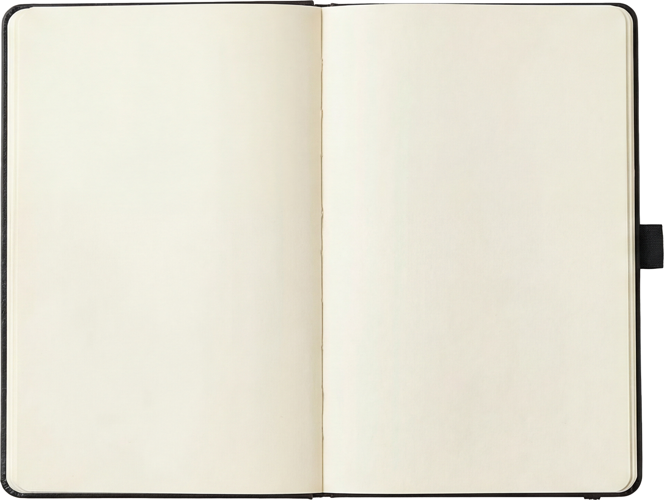 Open moleskine notebook